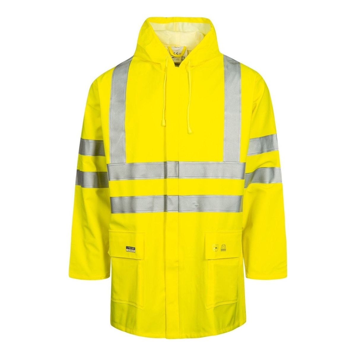 Lyngsøe Hi-vis regnjakke i kraftig PU/PCV kvalitet LR9055