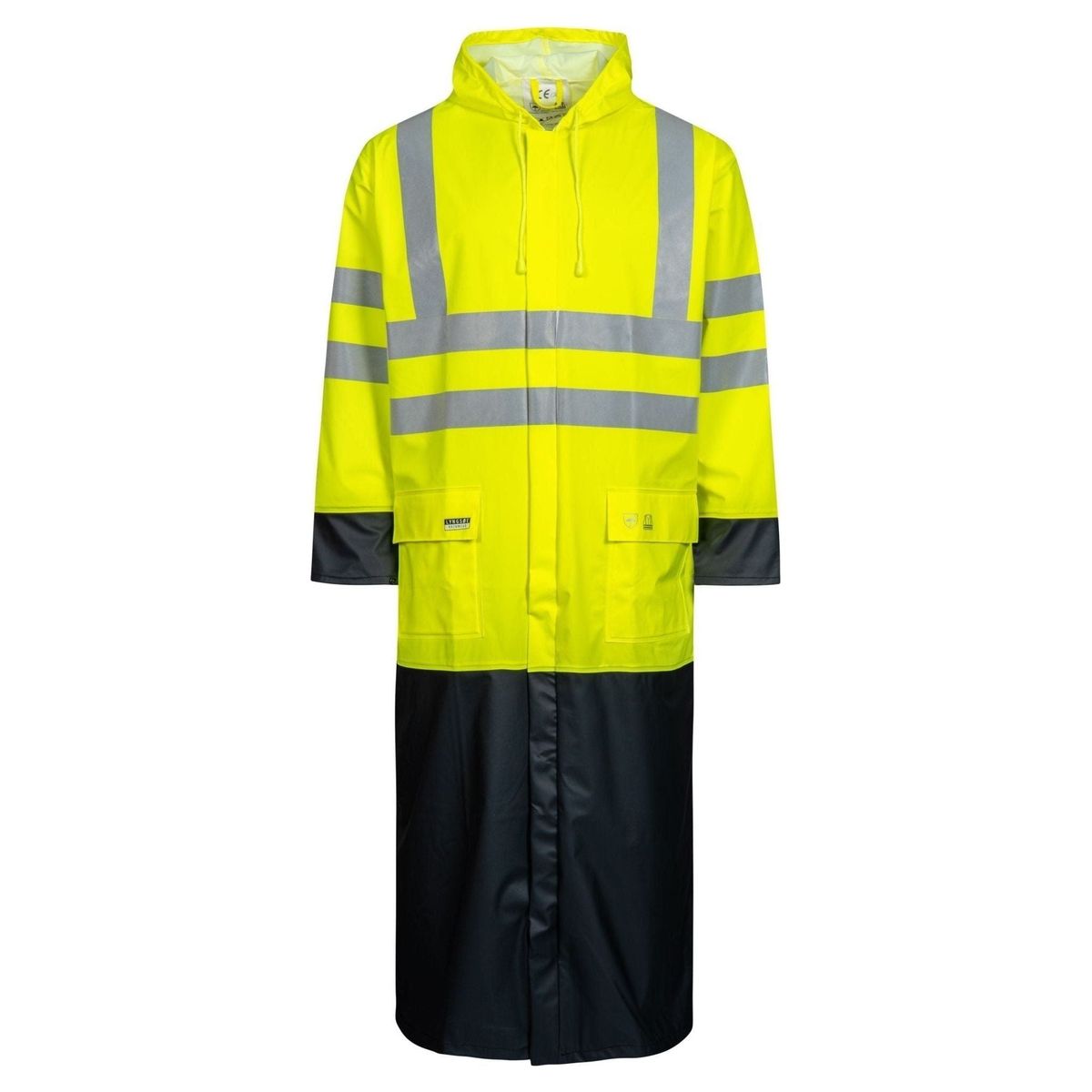 Lyngsøe Hi-vis regnjakke i PU kvalitet, 135 cm lang LR8085