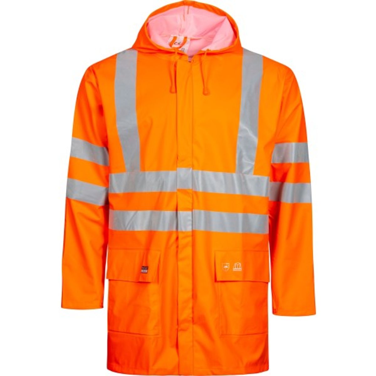 Lyngsøe PU regnjakke, High-Vis orange, klasse 3, str. 4XL