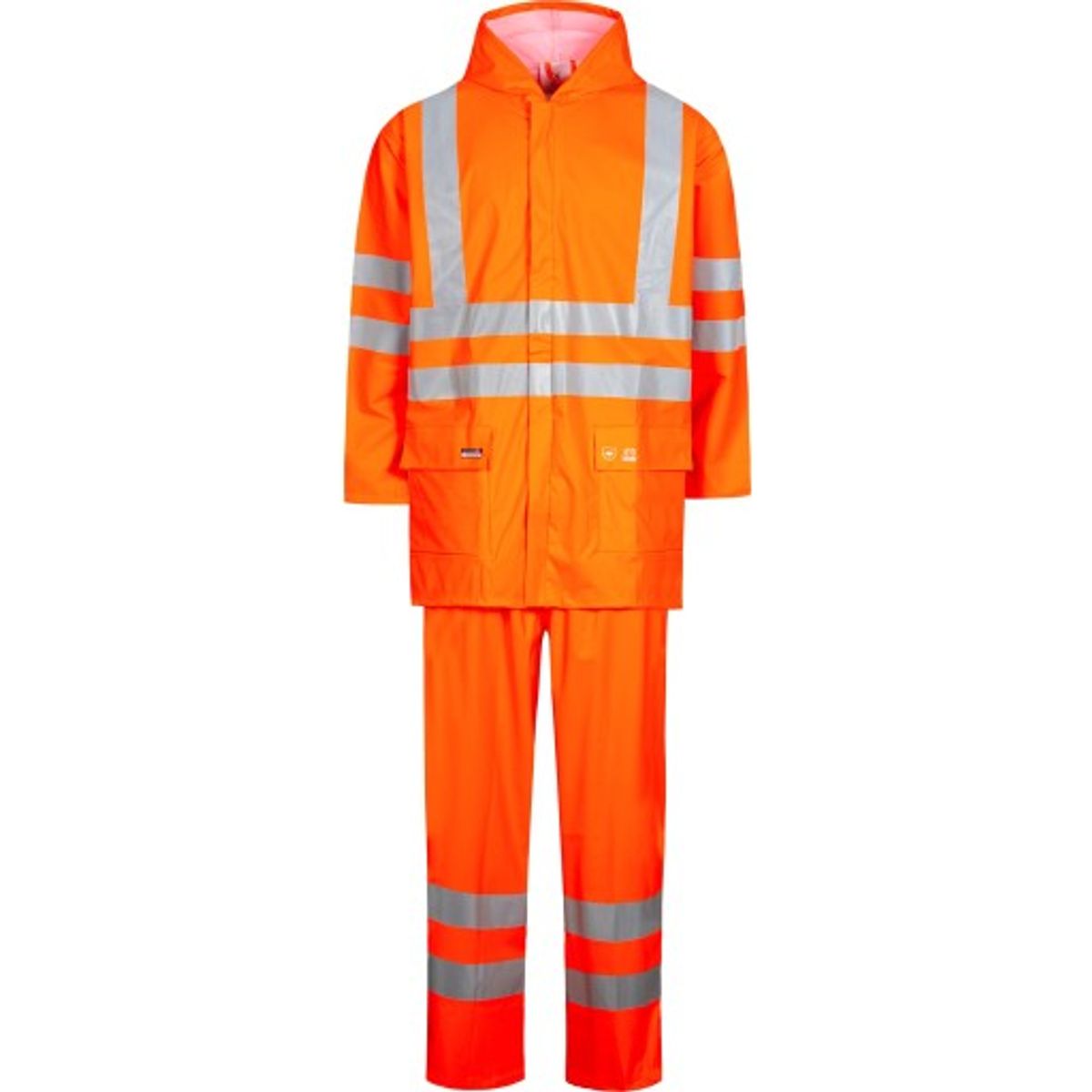 Lyngsøe PU regnsæt LR552, Kl.2 High-Vis orange, str. 2XL