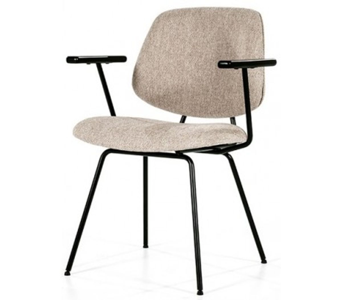 Lynn spisebordsstol med armlæn i polyester H82 cm - Sort/Beige