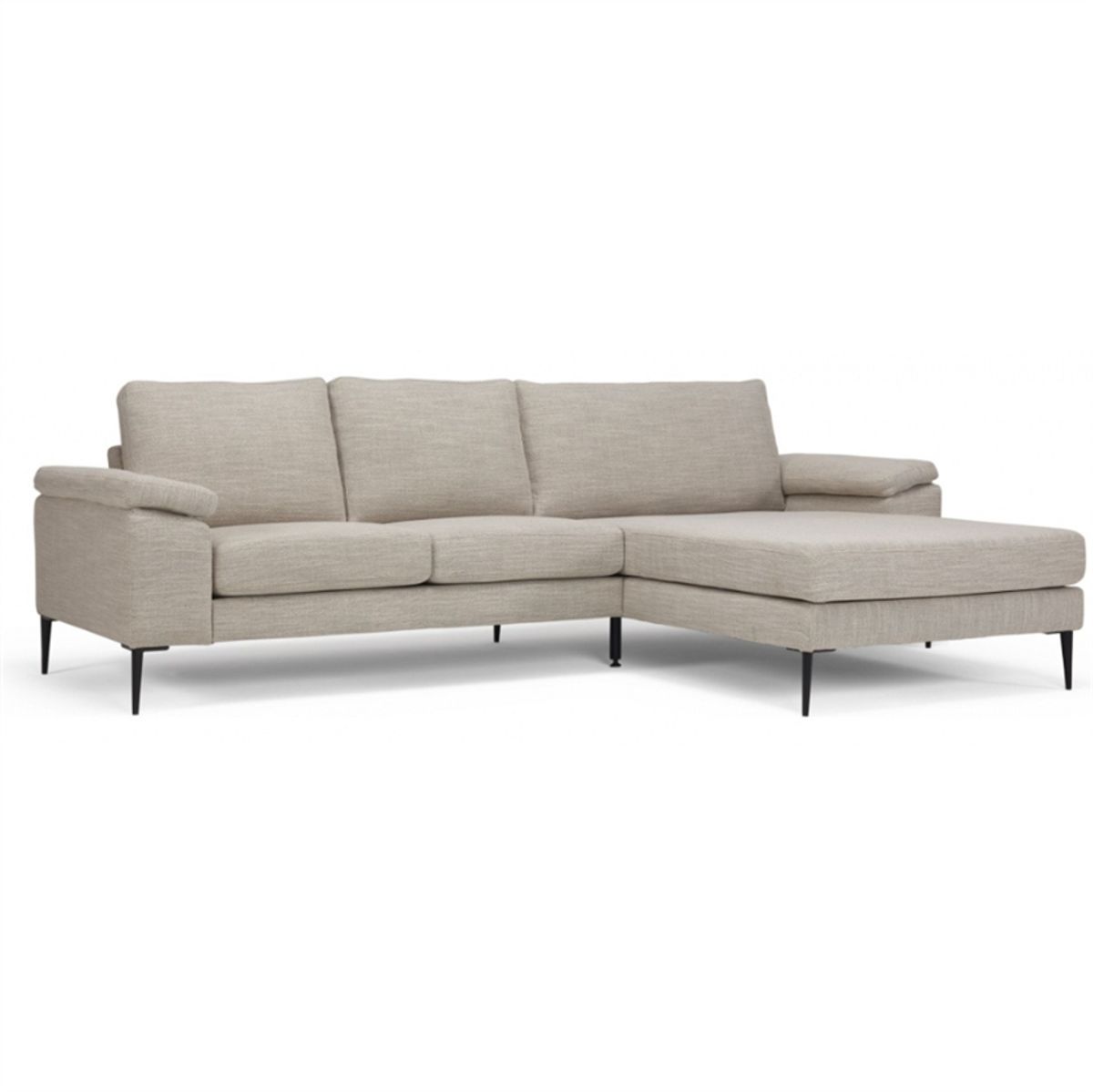 Lyon 3 personers sofa m. chaiselong | Sandfarvet