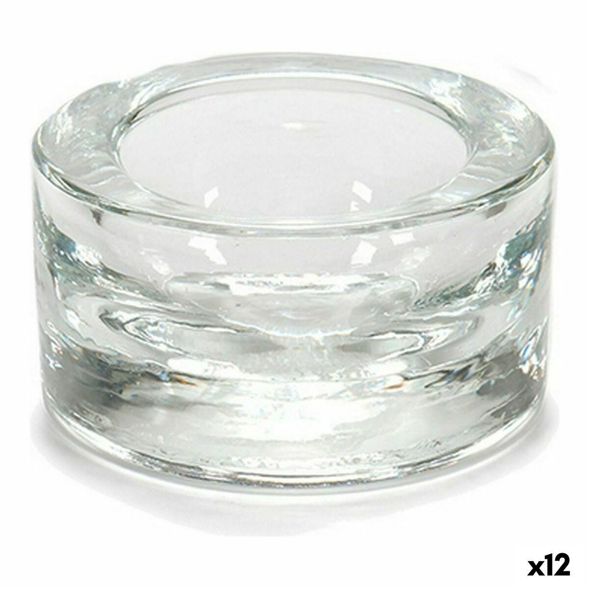 Lyseholder Gennemsigtig Glas 7 x 3,5 x 7 cm (12 enheder)