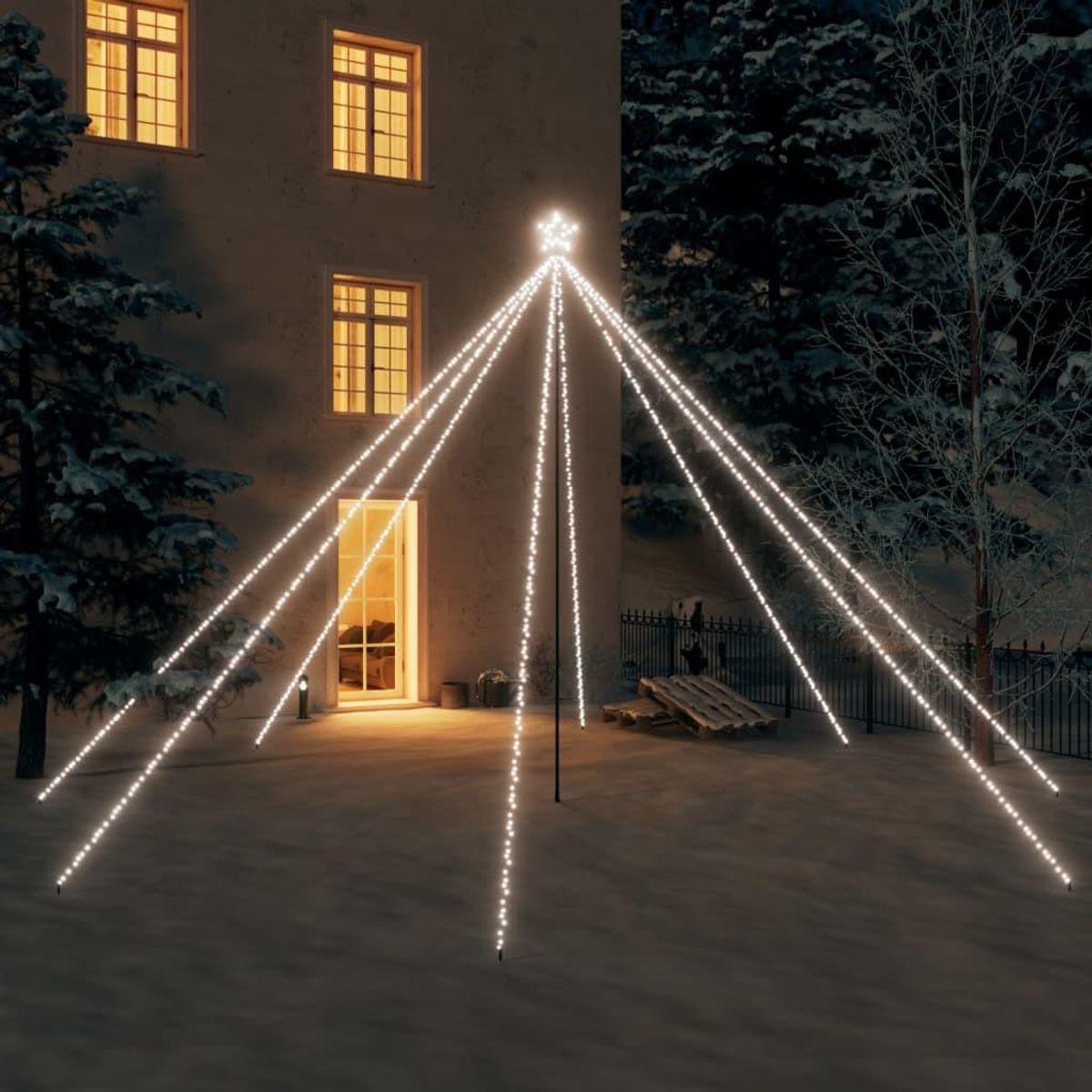 Lysende juletræ 800 LED'er 5 m inde/ude koldt hvidt lys