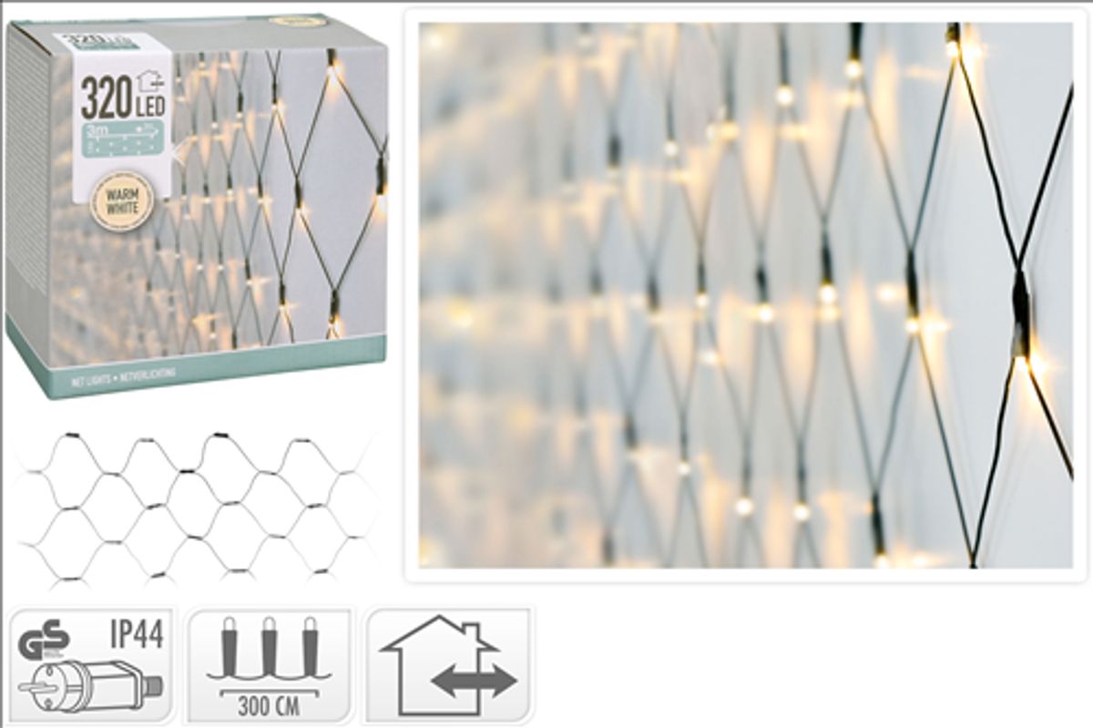 Lyskæde Net Med 320 Led Str. 1,5 X 3 M.