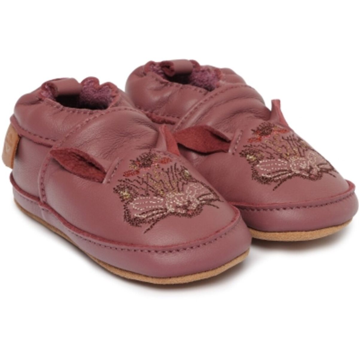 Læder Slipper - 3D - ROSE BROWN - 0-6M