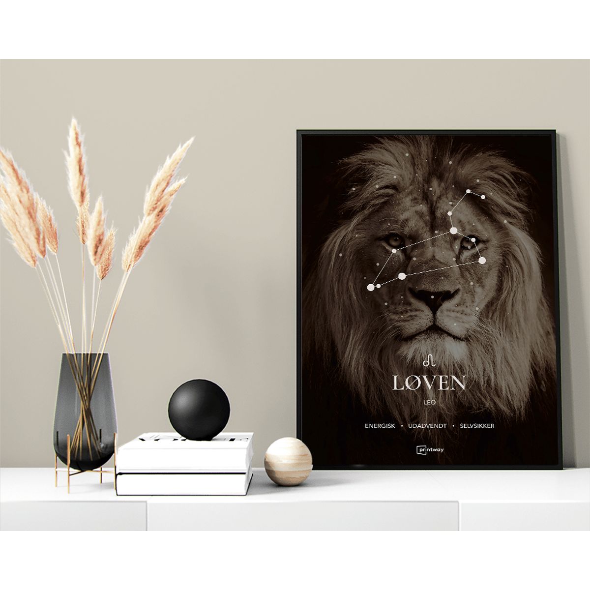 Løven Stjernetegn Plakat Motiv 35×50 cm (B3)