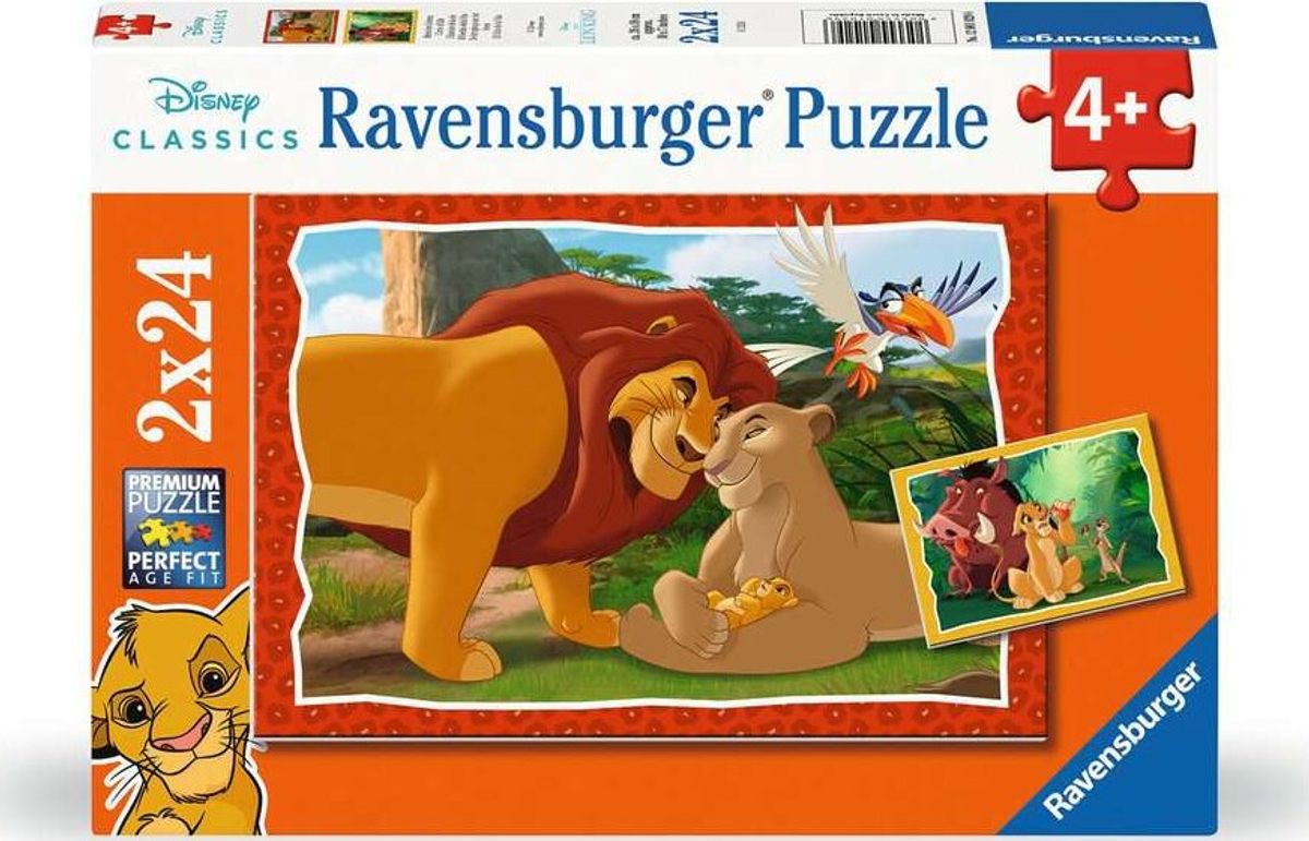 Løvernes Konge Puslespil - Disney - 2x24 Brikker - Ravensburger