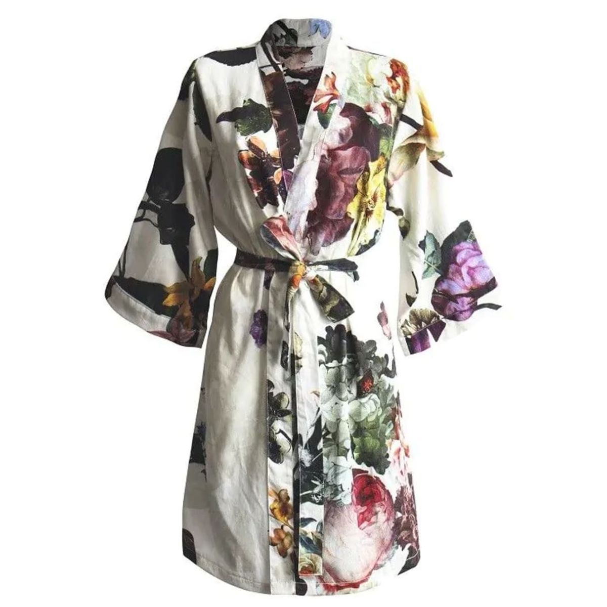 M Fleur Kimono ECRU 100% Cotton Satin