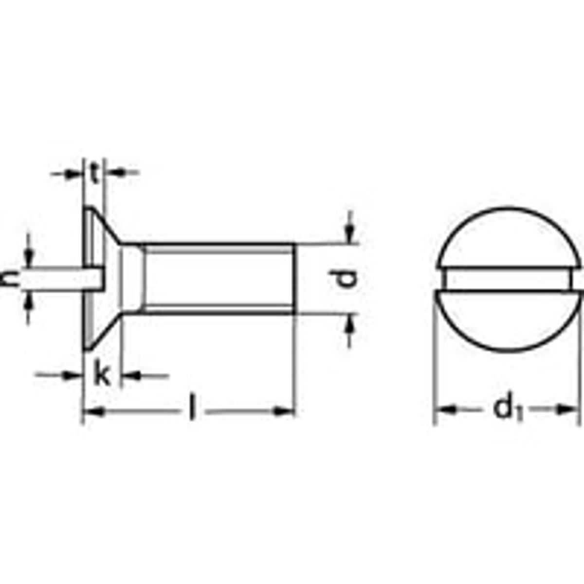 M4X70 DIN 963 4.8 FZB undersnket maskinskrue lige krv - 100 stk