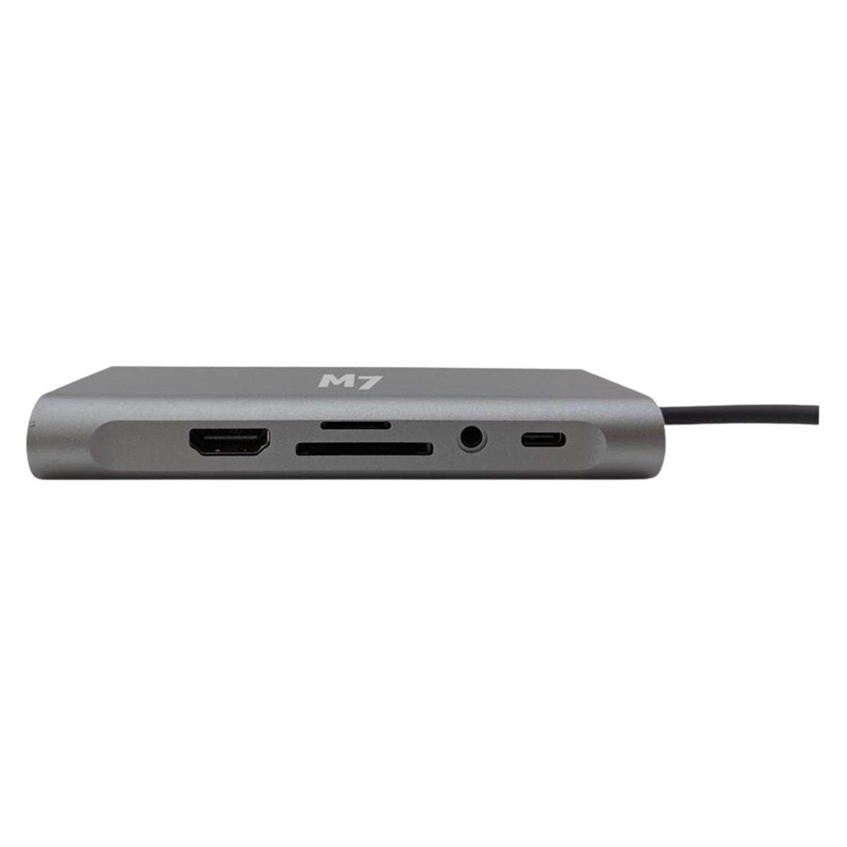 M7 USB-C 11-i-1 m. HDMI & VGA SD microSD RJ-45 USB 3.0 og USB-C