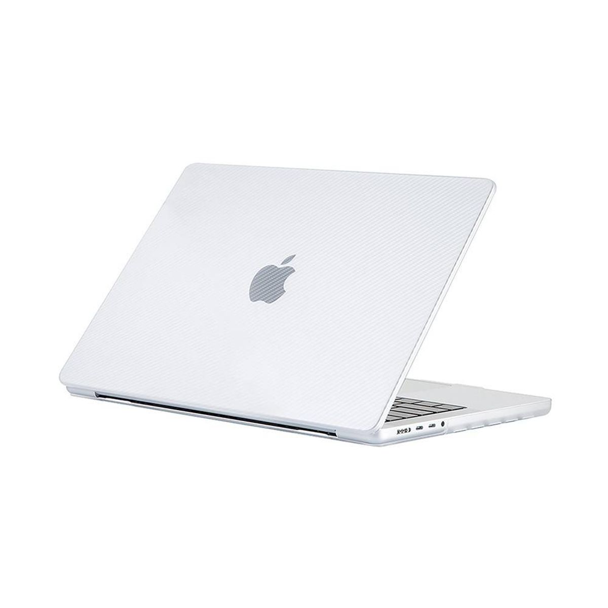 MacBook Pro 13 (2022/2020/2019/18/17/16) - Hard cover front + Bagcover - Carbon design - Transparent