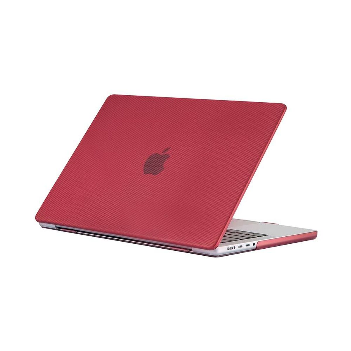 MacBook Pro 14 (2023 / 2021) - Hard cover front + Bagcover - Carbon design - Rød