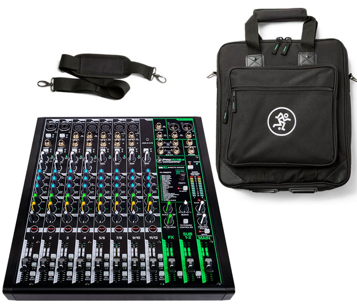 Mackie ProFX12v3 mixer bundle med taske - DEMO