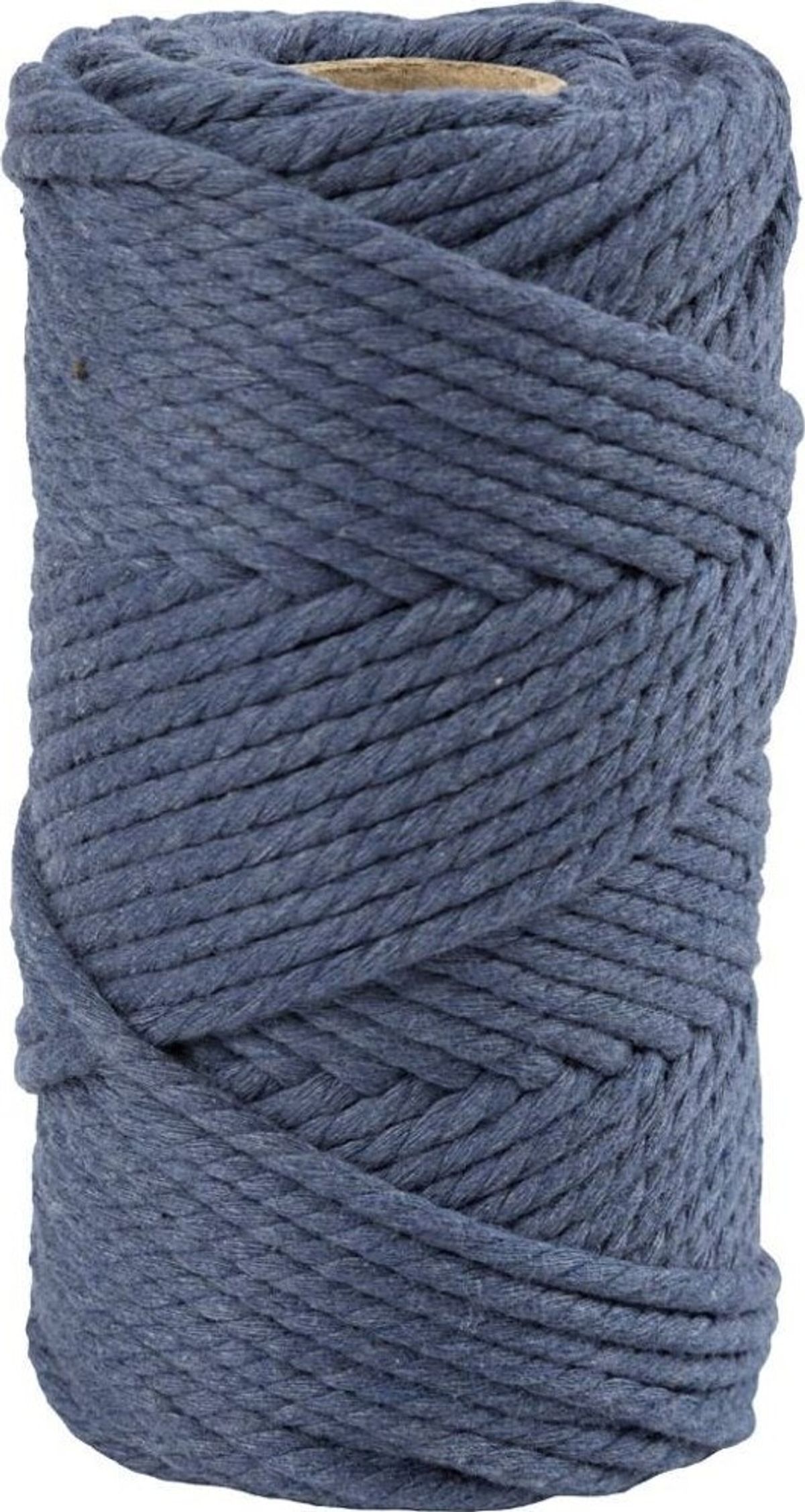 Macramé Snor - 4 Mm - Blå - 55 Meter