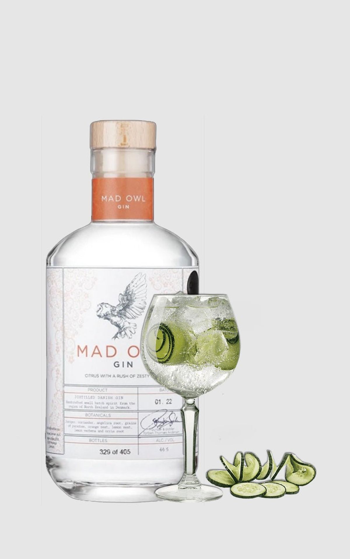 Mad Owl Gin Citrus, 46% alkohol