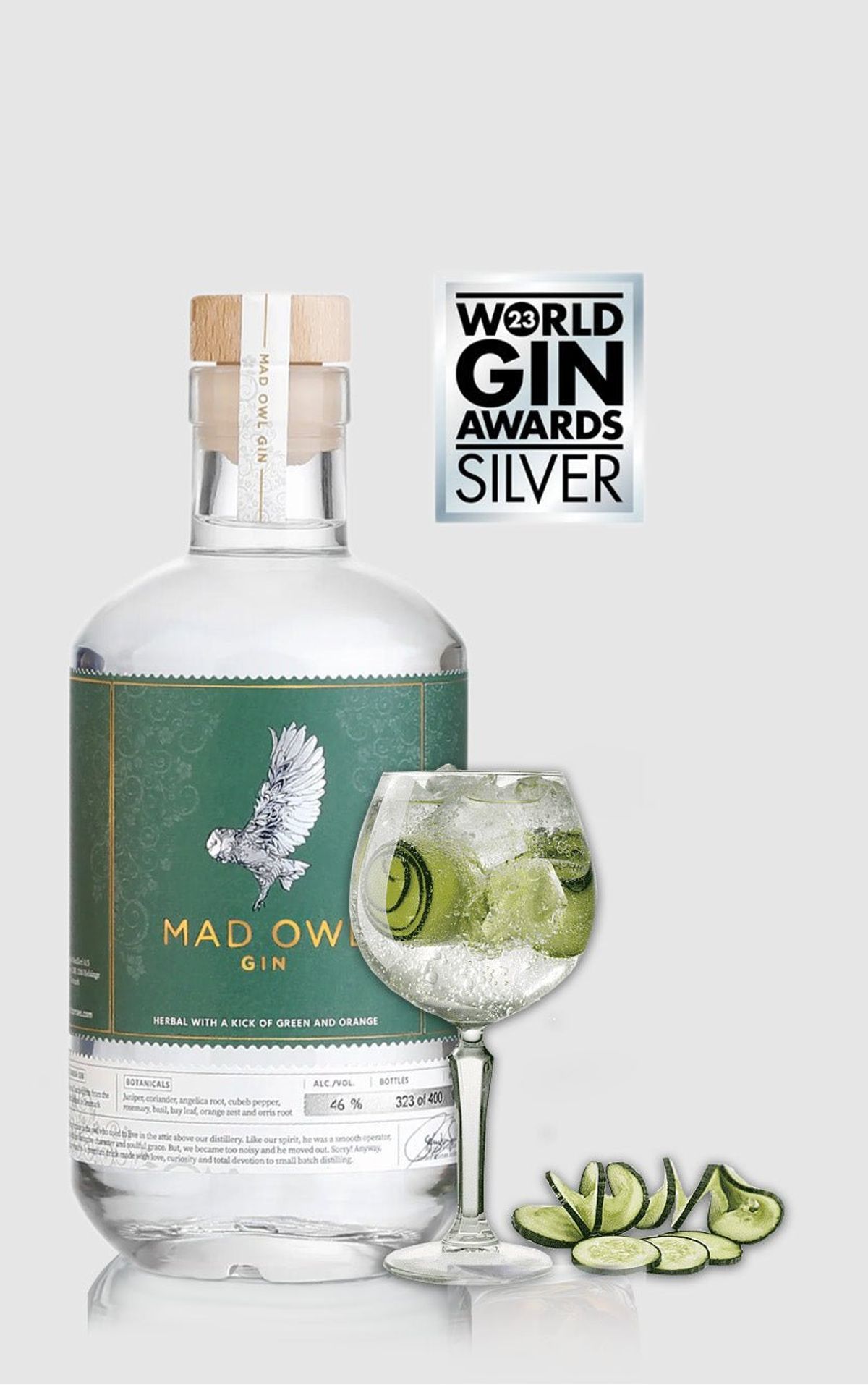 Mad Owl Gin Herbal, 46% alkohol