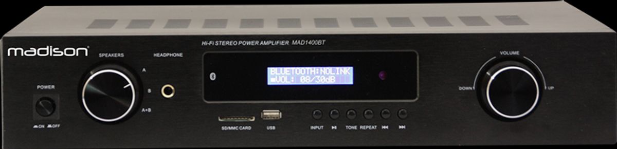 Madison HI-FI Stereo Forstærker (Sort, 2x100W)