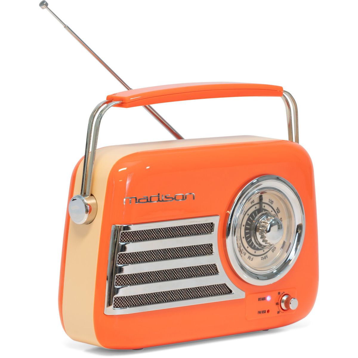 Madison Retro Radio m. Bluetooth og FM (Orange)