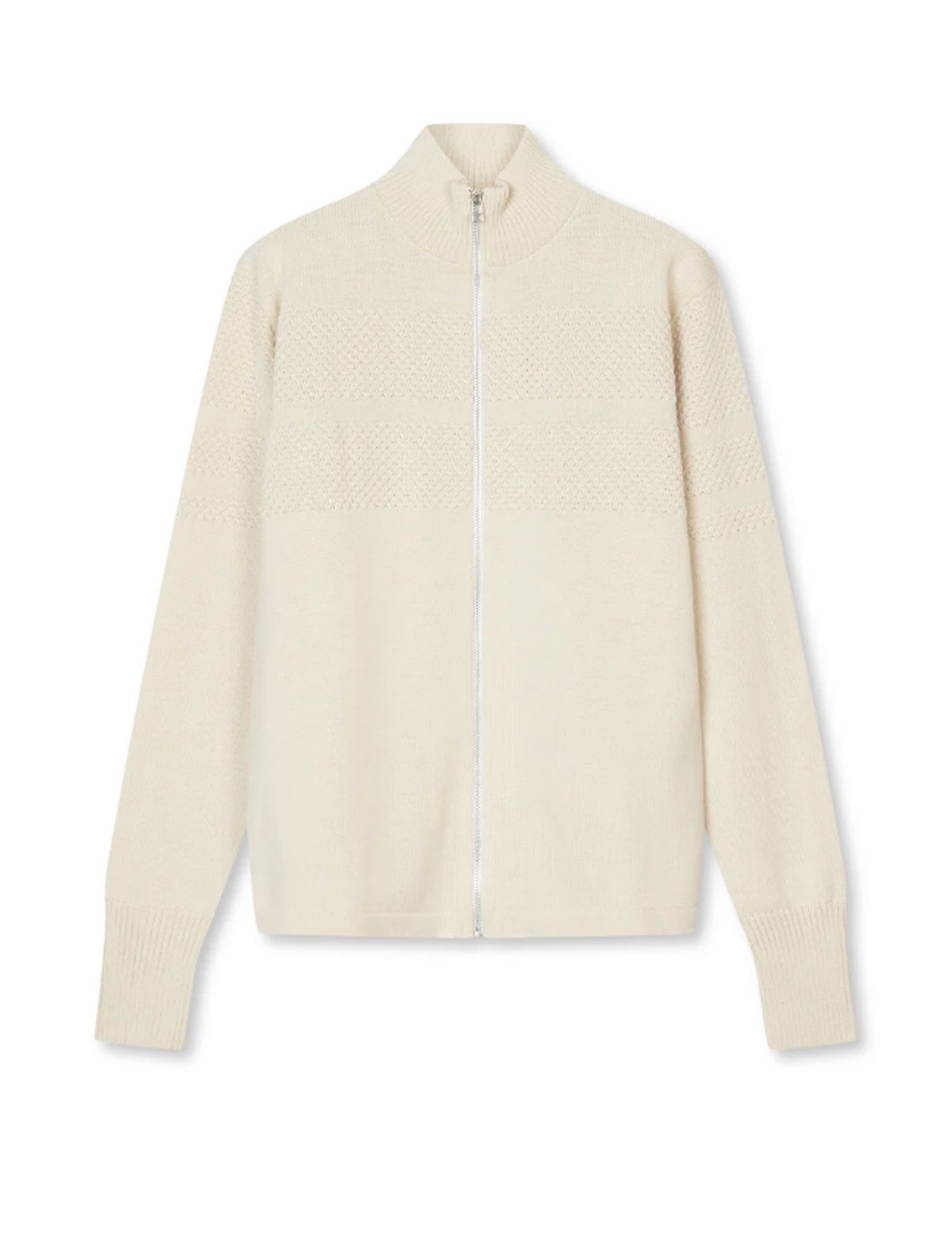 Mads Nørgaard Cardigan Klemens Zip 200860 Vanilla Ice-medium