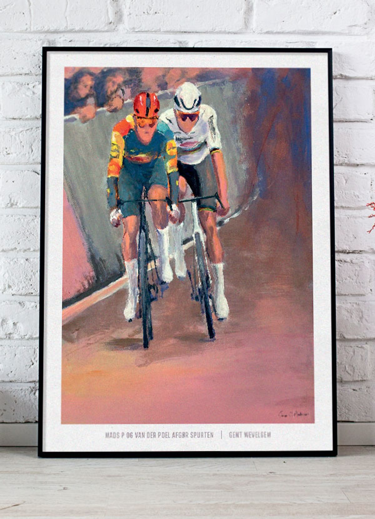 Mads P og van der Poel afgør spurten-plakat - 70 x 100 cm - Kr. 349,-