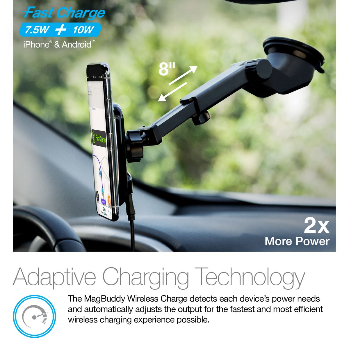 MagBuddy® Wireless Charge Dash Mount