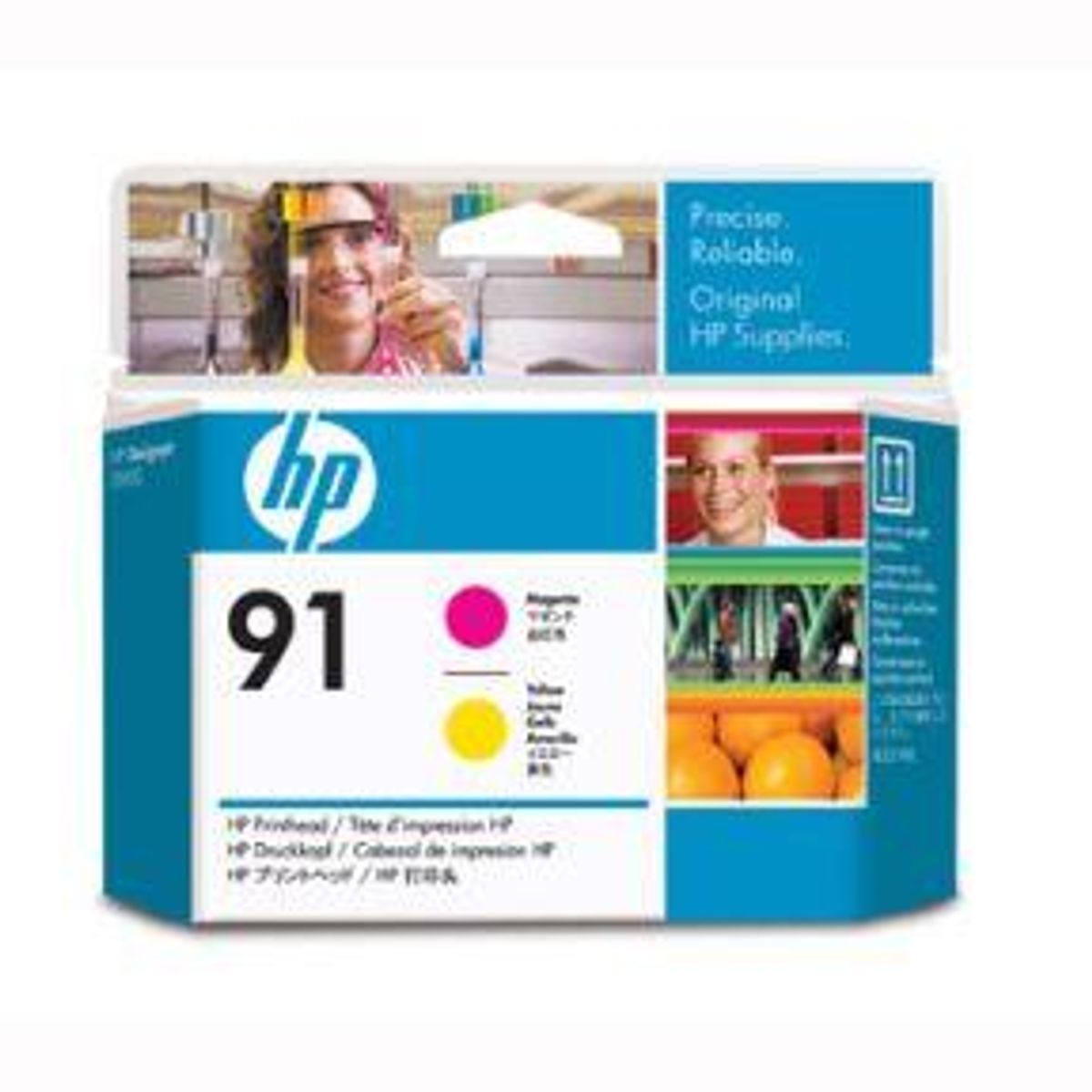 Magenta og gul printhoved - HP nr.91 -