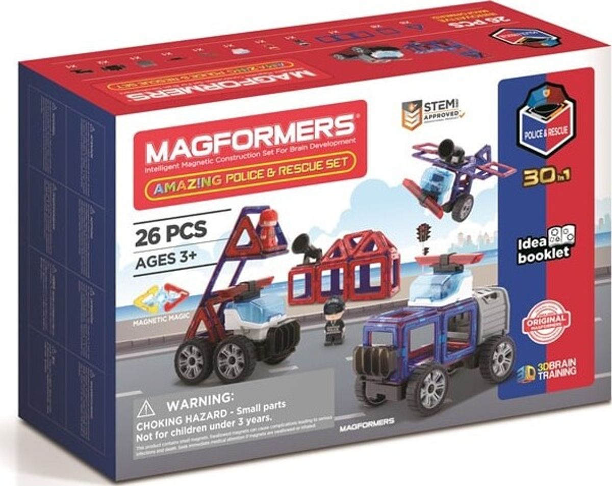 Magformers Magnetlegetøj - Amazing Police Rescue Set