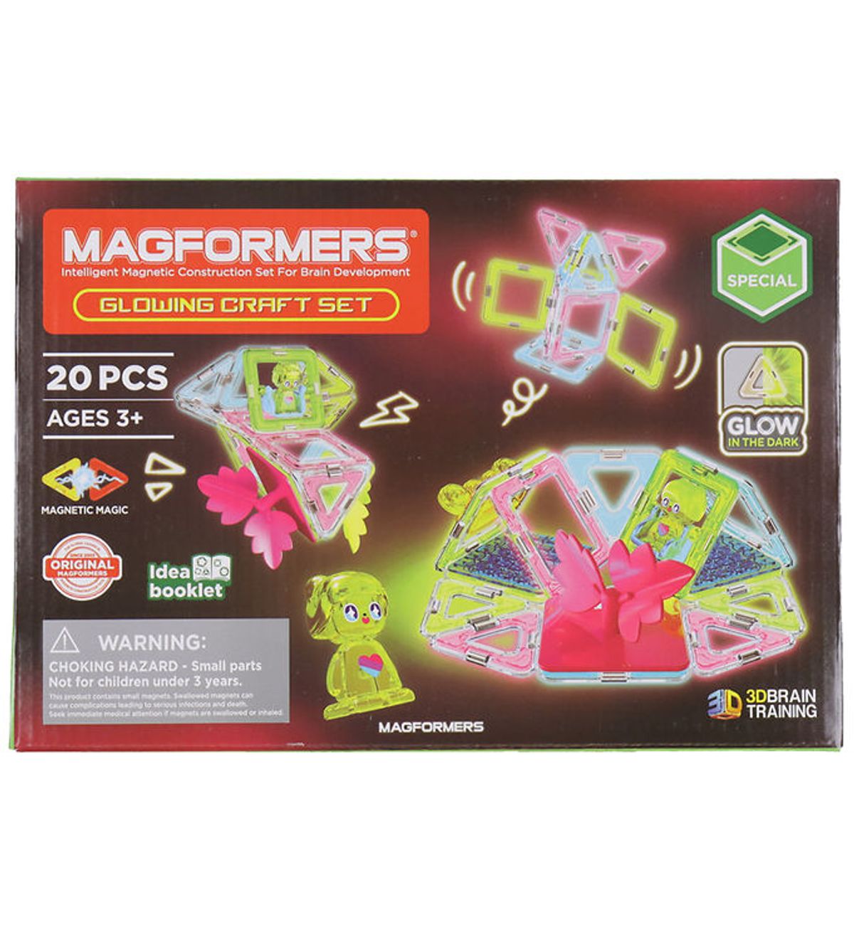 Magformers Magnetsæt - 20 Dele - Glowing Craft