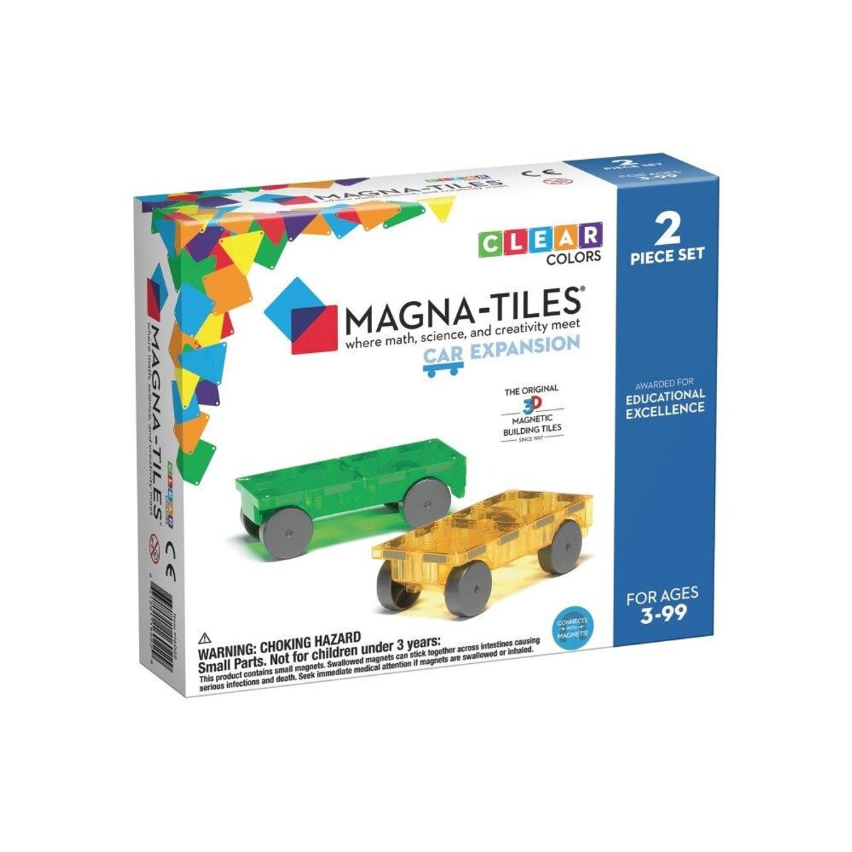 Magna-Tiles Biler - 2 stk. transparent