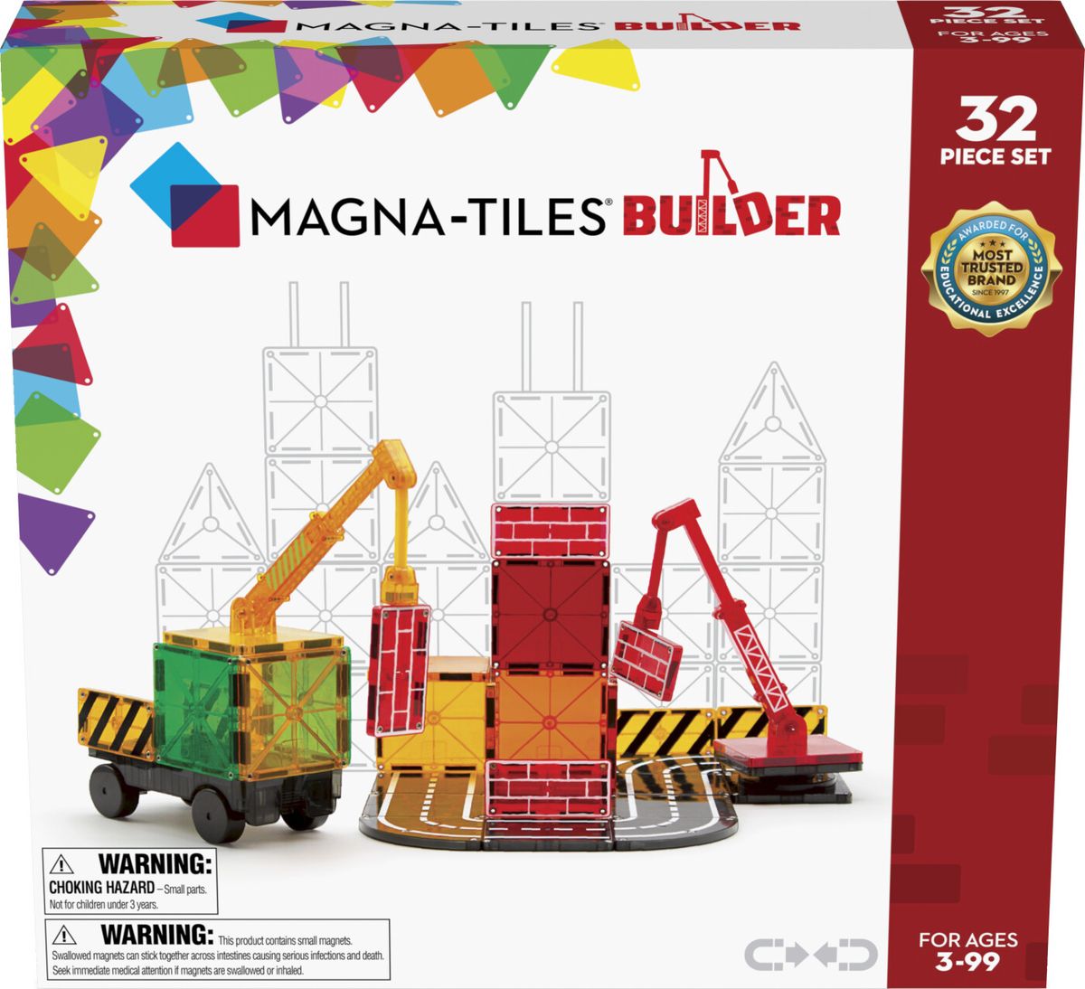 Magna-tiles - Builder Magnetsæt - 32 Dele