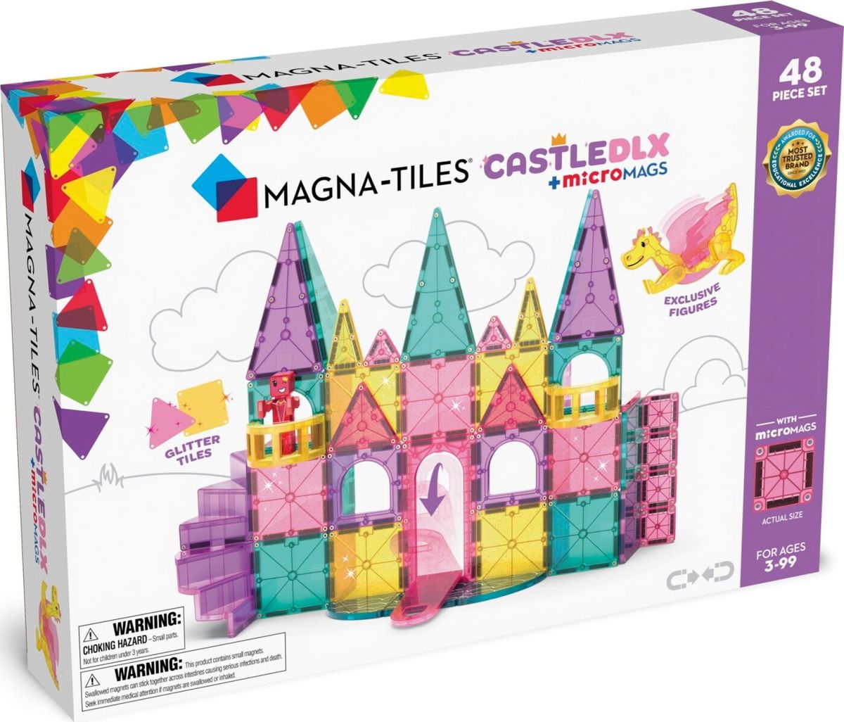 Magna-tiles - Castle Dlx + Micromags - Deluxe Slot - 48 Dele