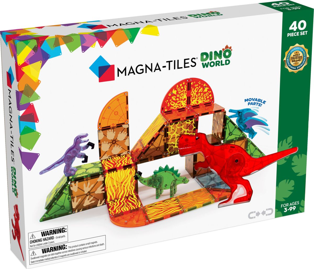 Magna-tiles - Dinosaur Magnetsæt - Dino World - 40 Dele