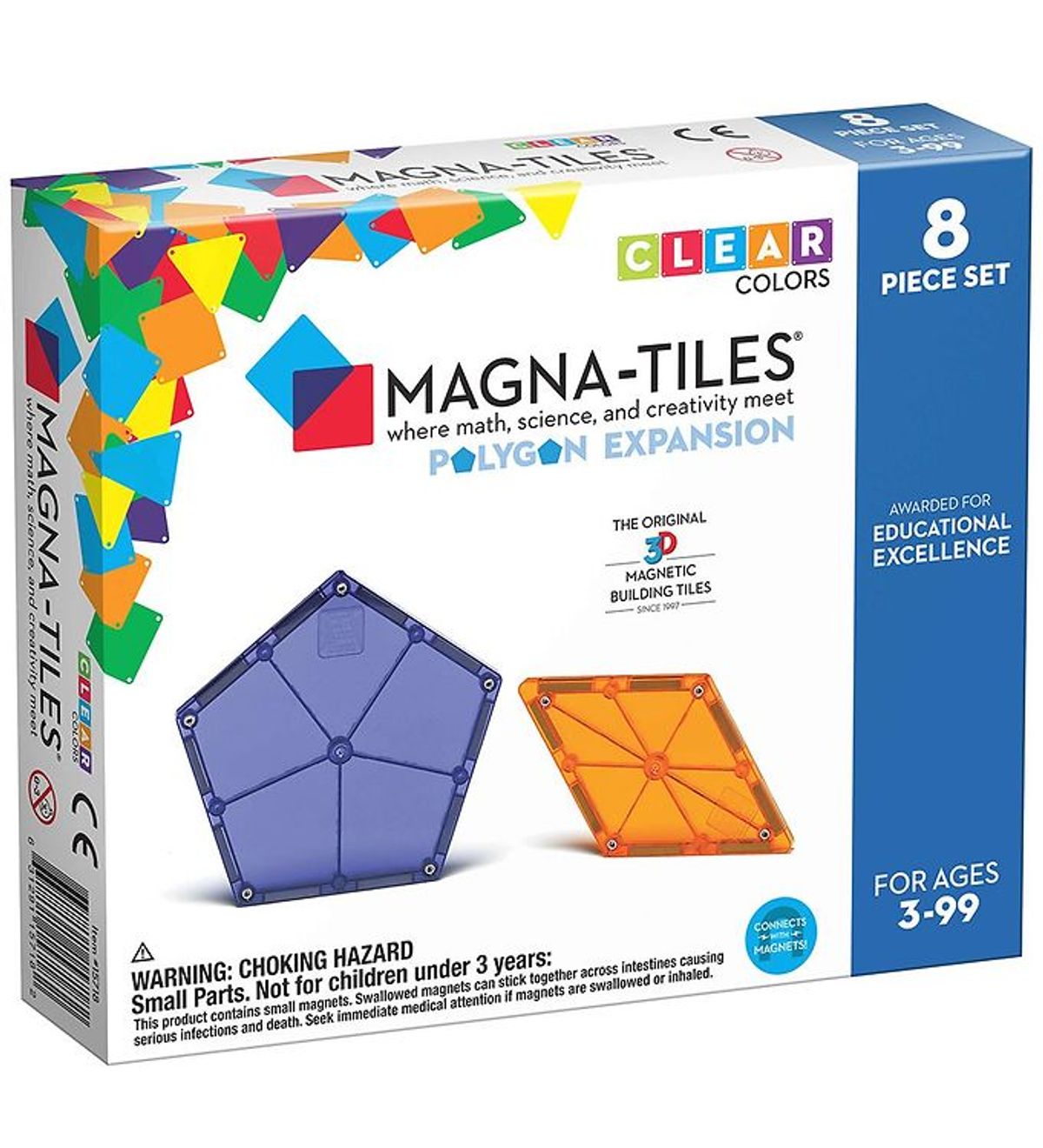 Magna-Tiles Magnet-udvidelsessæt - 8 Dele - Sekskanter