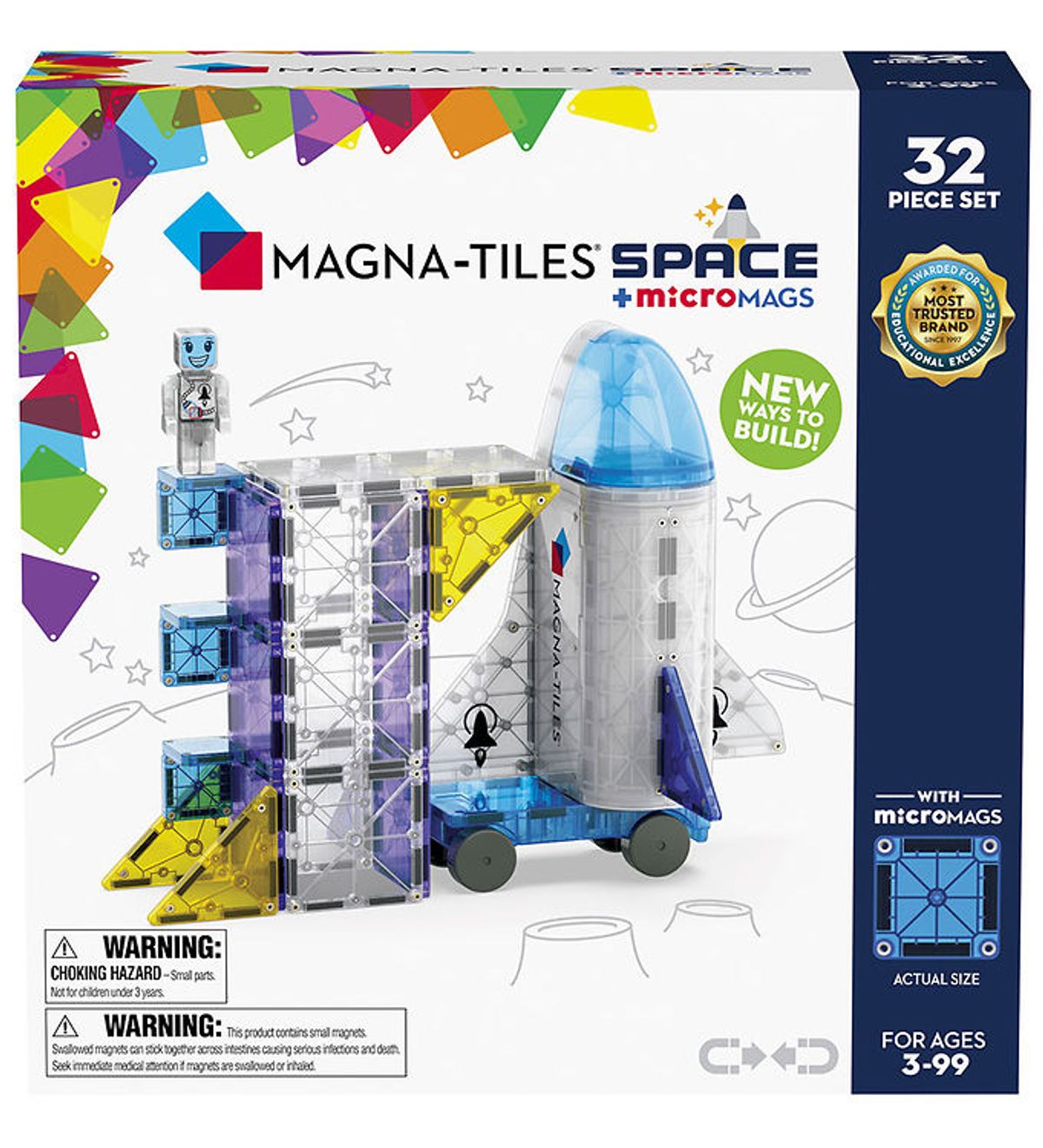 Magna-Tiles Magnetsæt - 32 Dele - Space + MicroMAGS