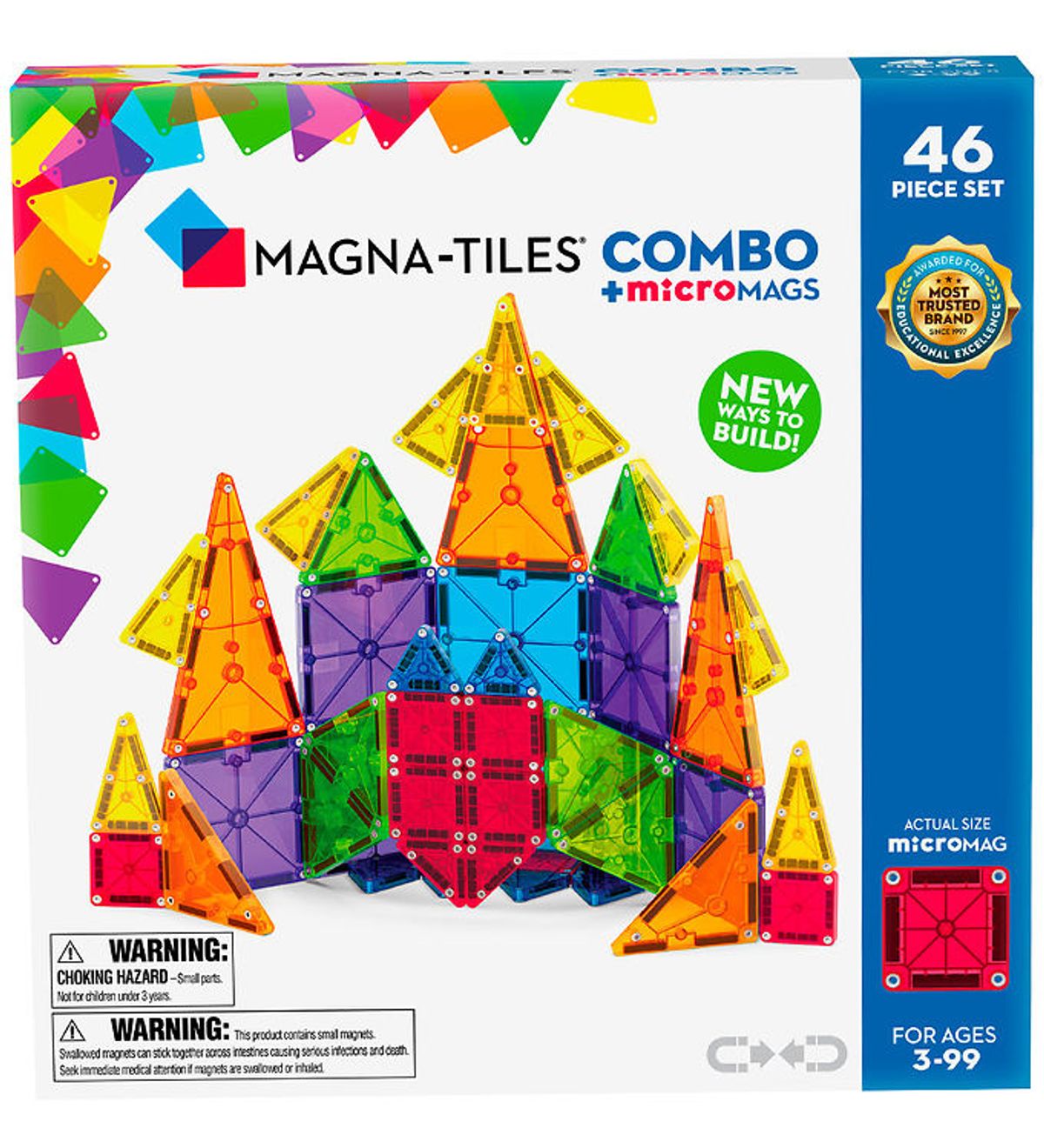 Magna-Tiles Magnetsæt - 46 Dele - MicroMAGS & Combo