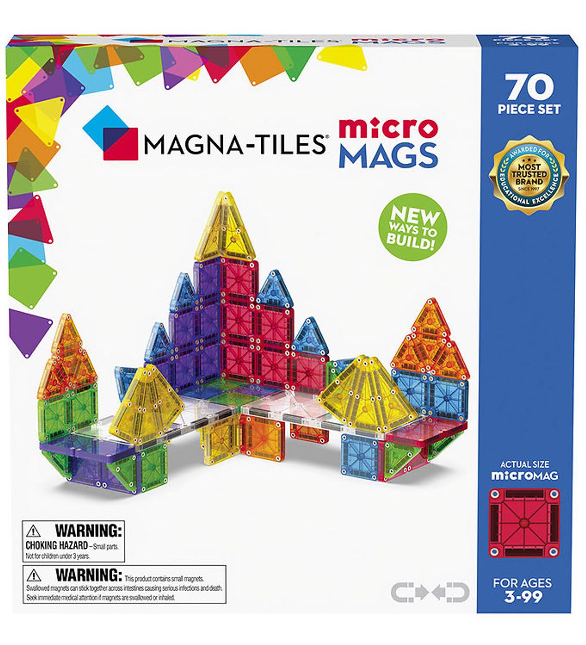 Magna-Tiles Magnetsæt - 70 Dele - MicroMAGS