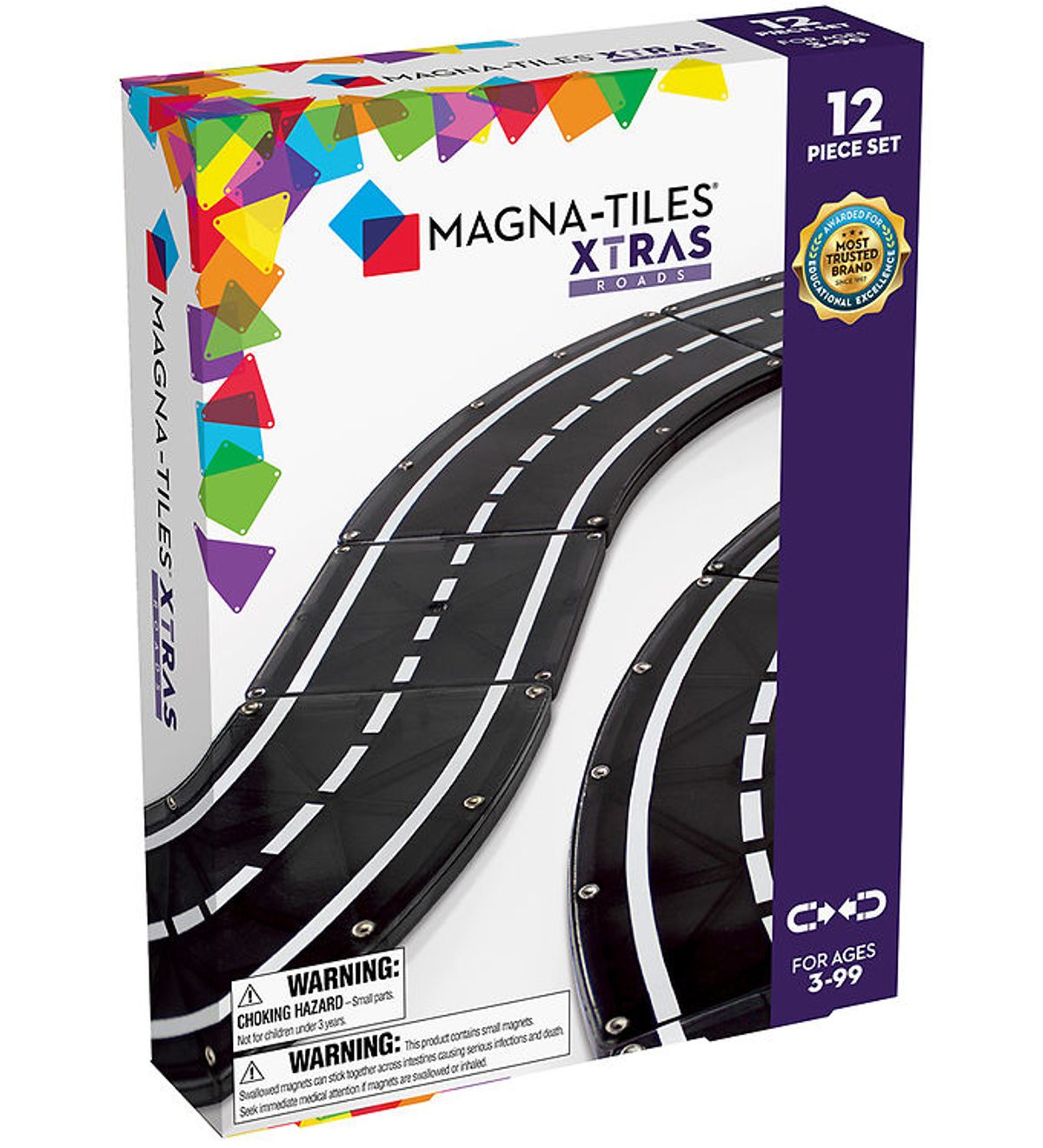 Magna-Tiles Magnetsæt - XTRAS Roads - 12 Dele