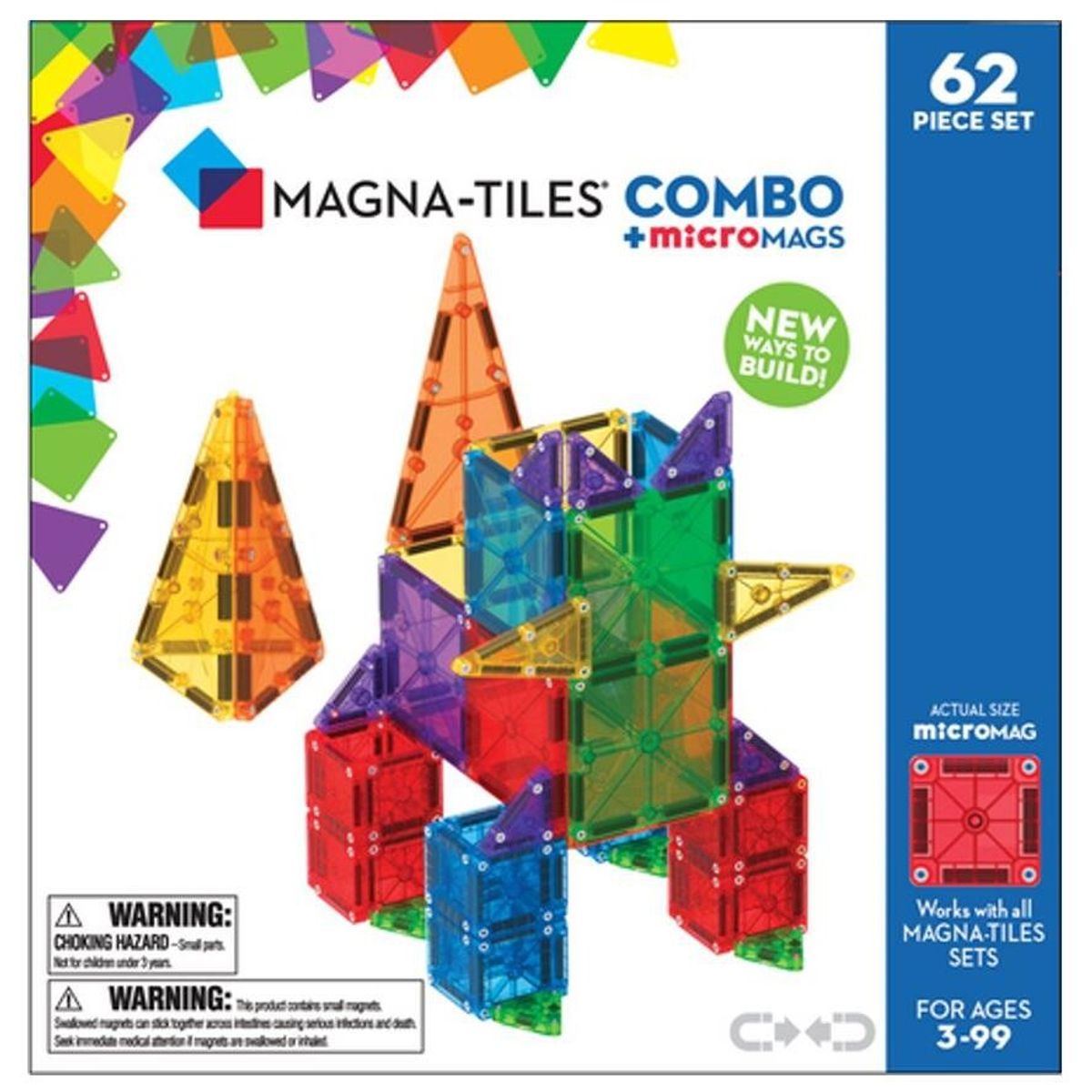 Magna-Tiles microMAGS Combo 62 dele