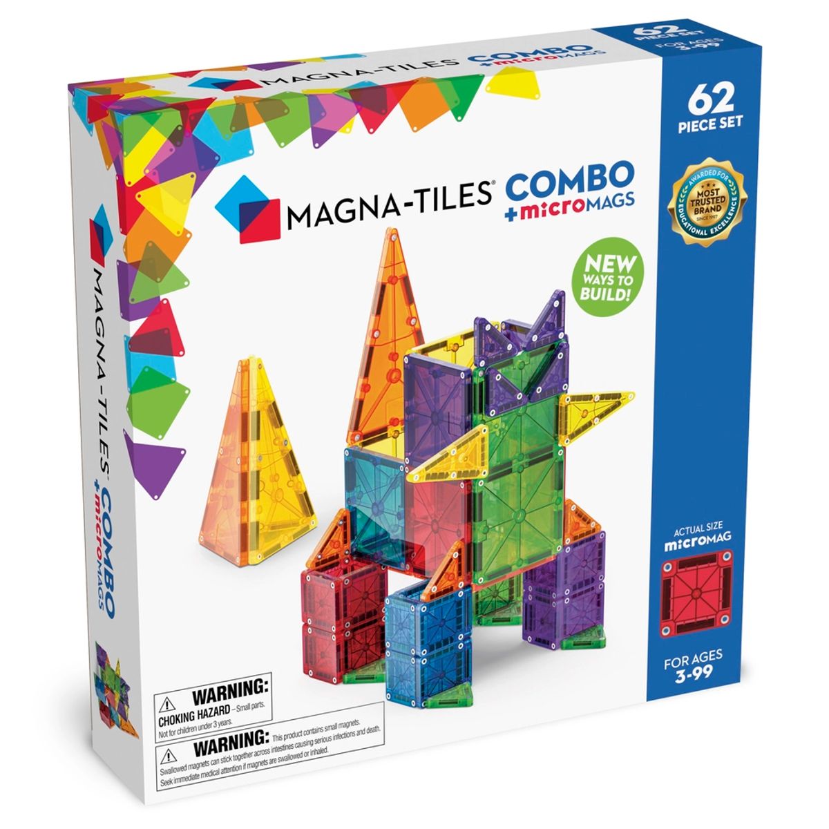 MAGNA-TILES microMAGS Combo 62 stk