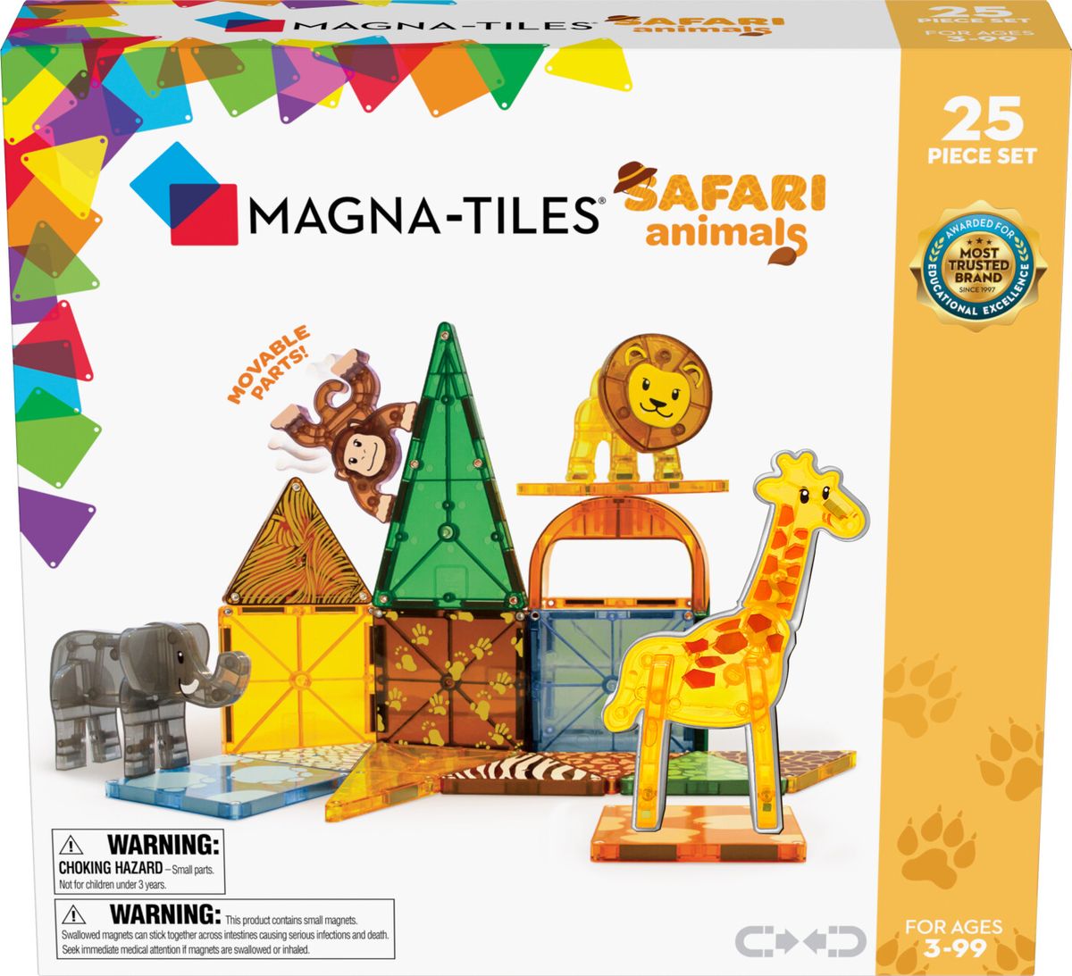 Magna-tiles - Safari Dyr Magnetsæt - 25 Dele