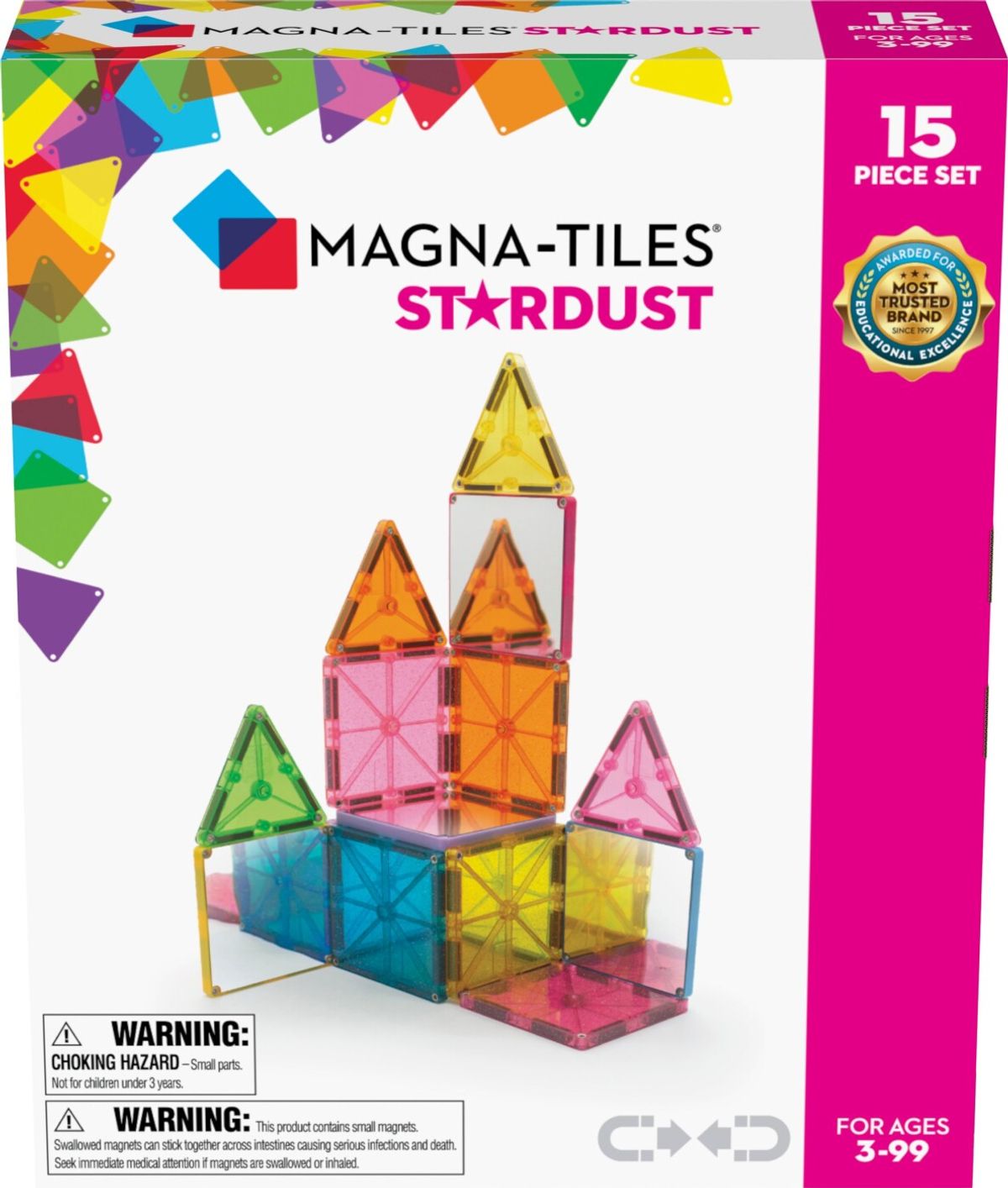 Magna-tiles - Stardust Magnetsæt - 15 Dele