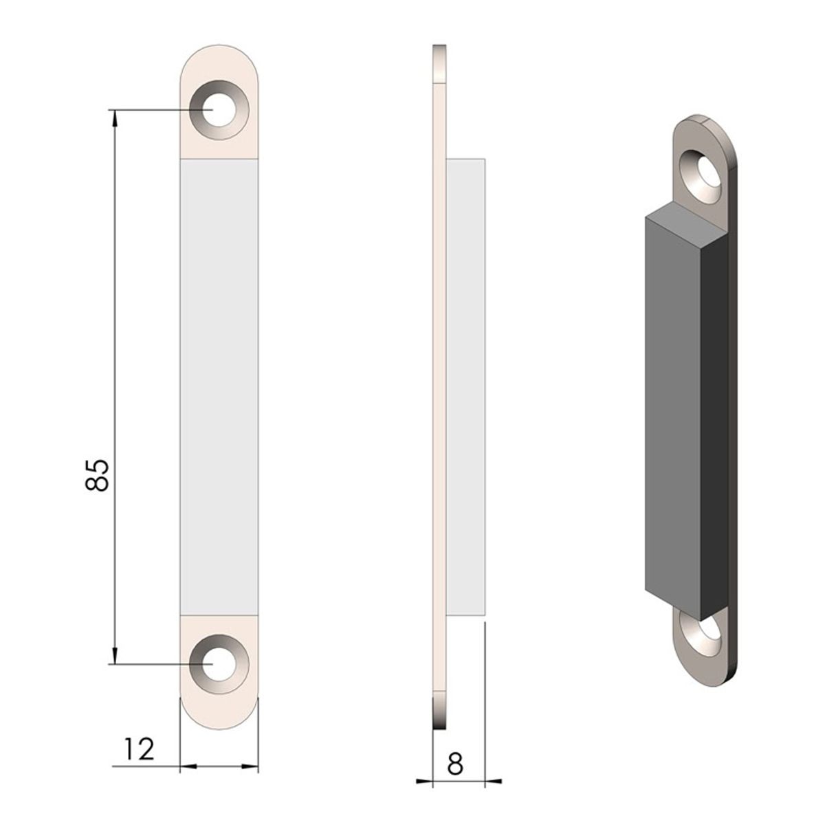 Magnet til låge 8mm TermaTech flere modeller