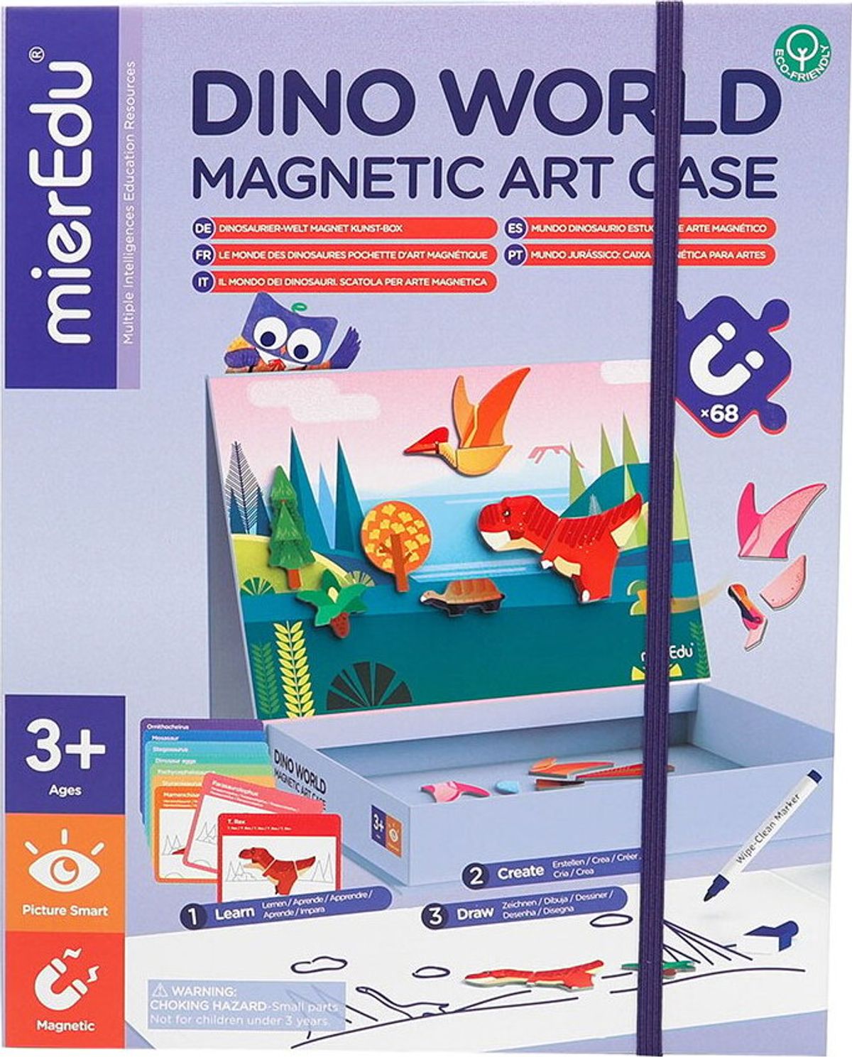 Magnetisk Legetøj - Kunst Box - Dinosaur - Mieredu