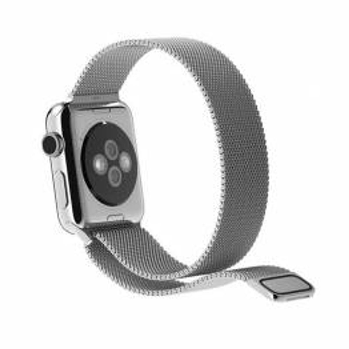 Magnetisk Milanorem i metal til Apple Watch - flere flotte farver, Størrelse 42mm (2014-2018), 44, 45, 46 & 49mm, Farve Sølv farve