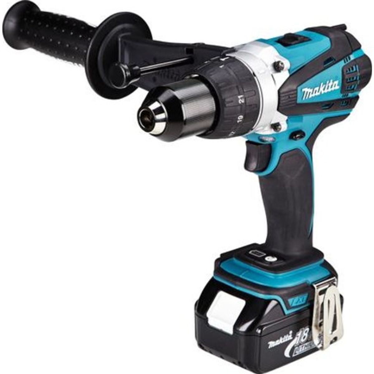 Makita DHP458 slagboremaskine m. 3 x 18V/4,0Ah batterier