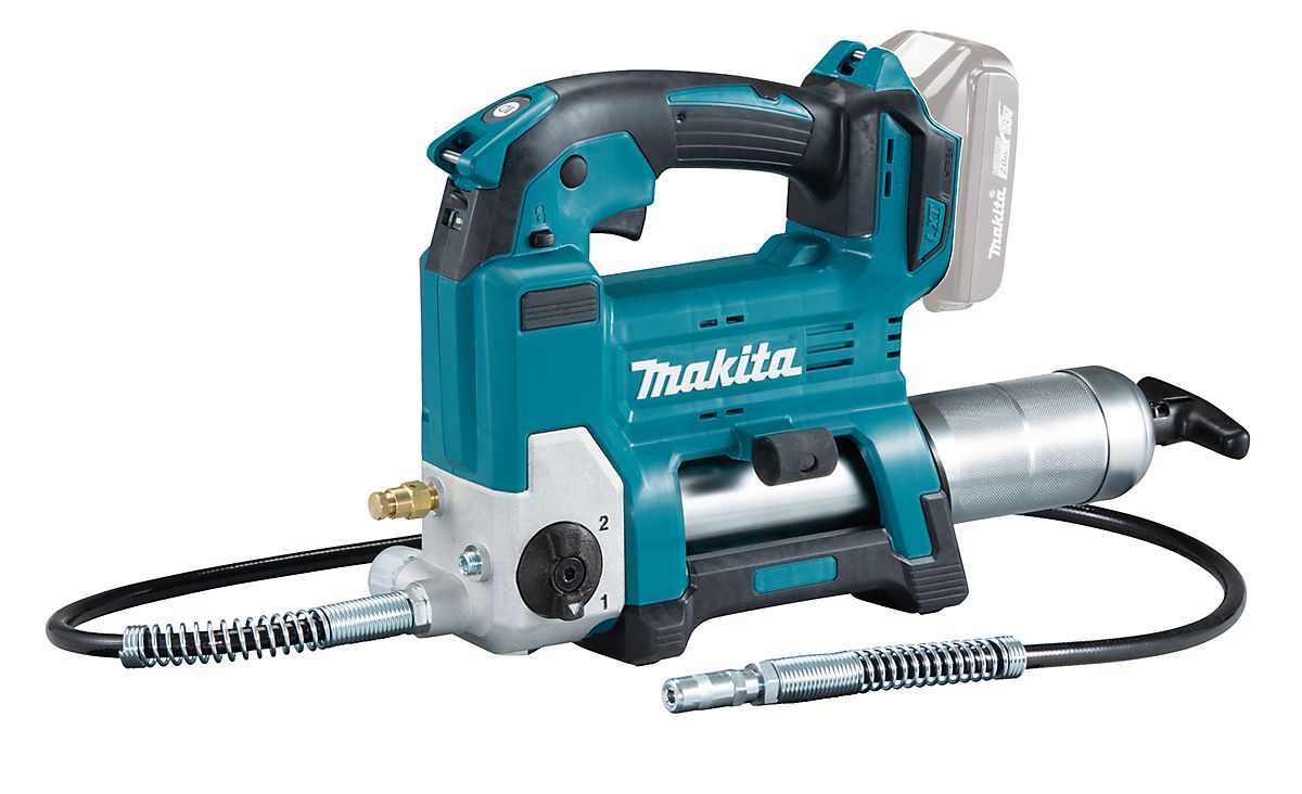 Makita fedtsprøjte 18V DGP180Z, beholder på 475ml, m/1,2m slange, uden batteri & lader