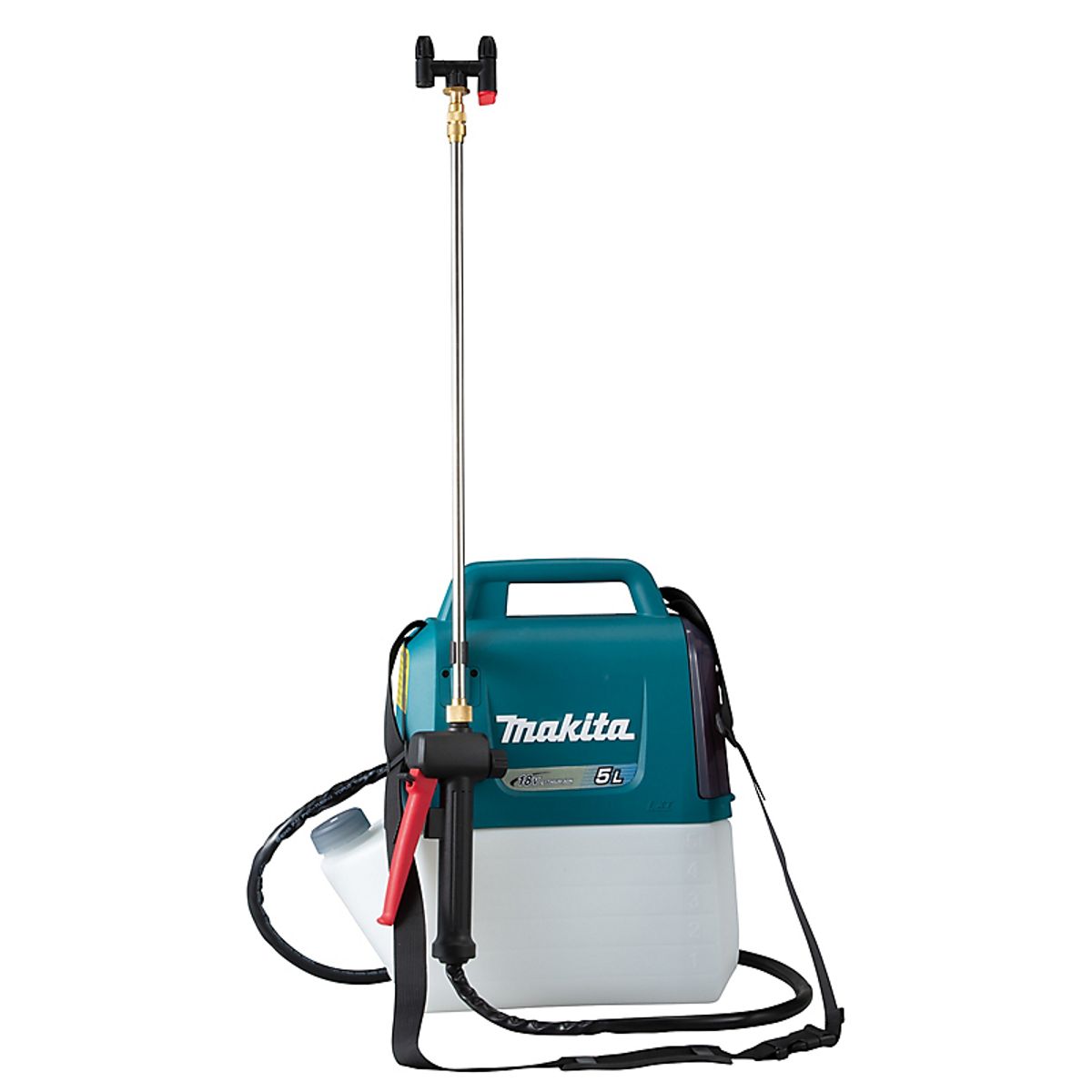 Makita håndsprøjte 18V 5L DUS054Z, 2 justerbare dyser & teleskopstang, uden batteri & lader