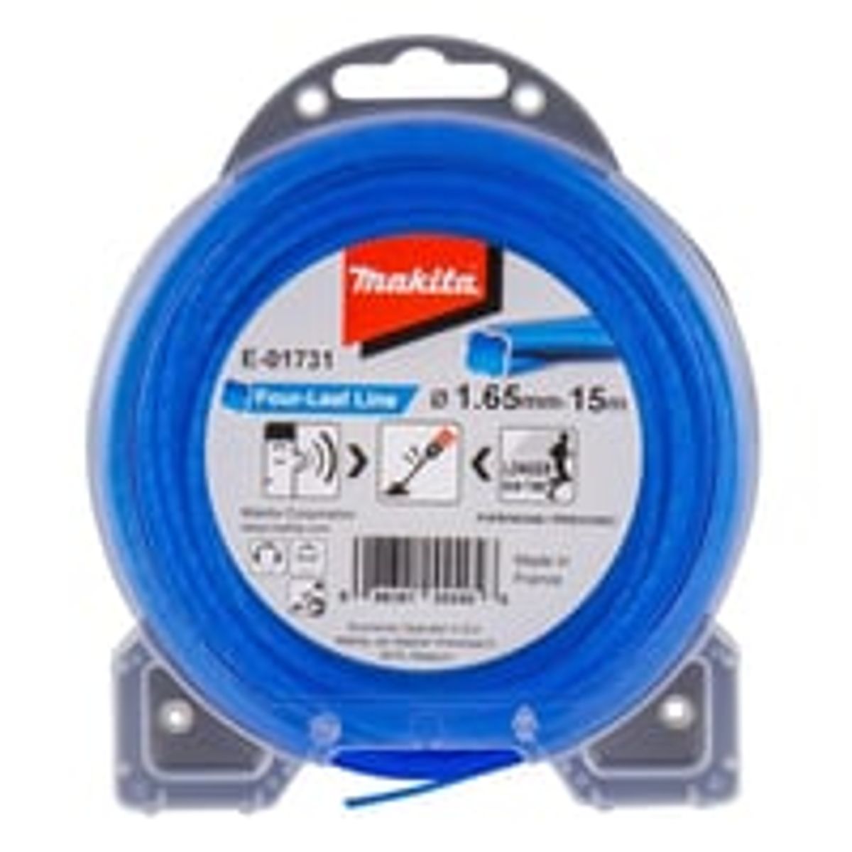 Makita trimmertrd, 1,65 mm, nylon, 15 meter (E-01731), til grstrimmer