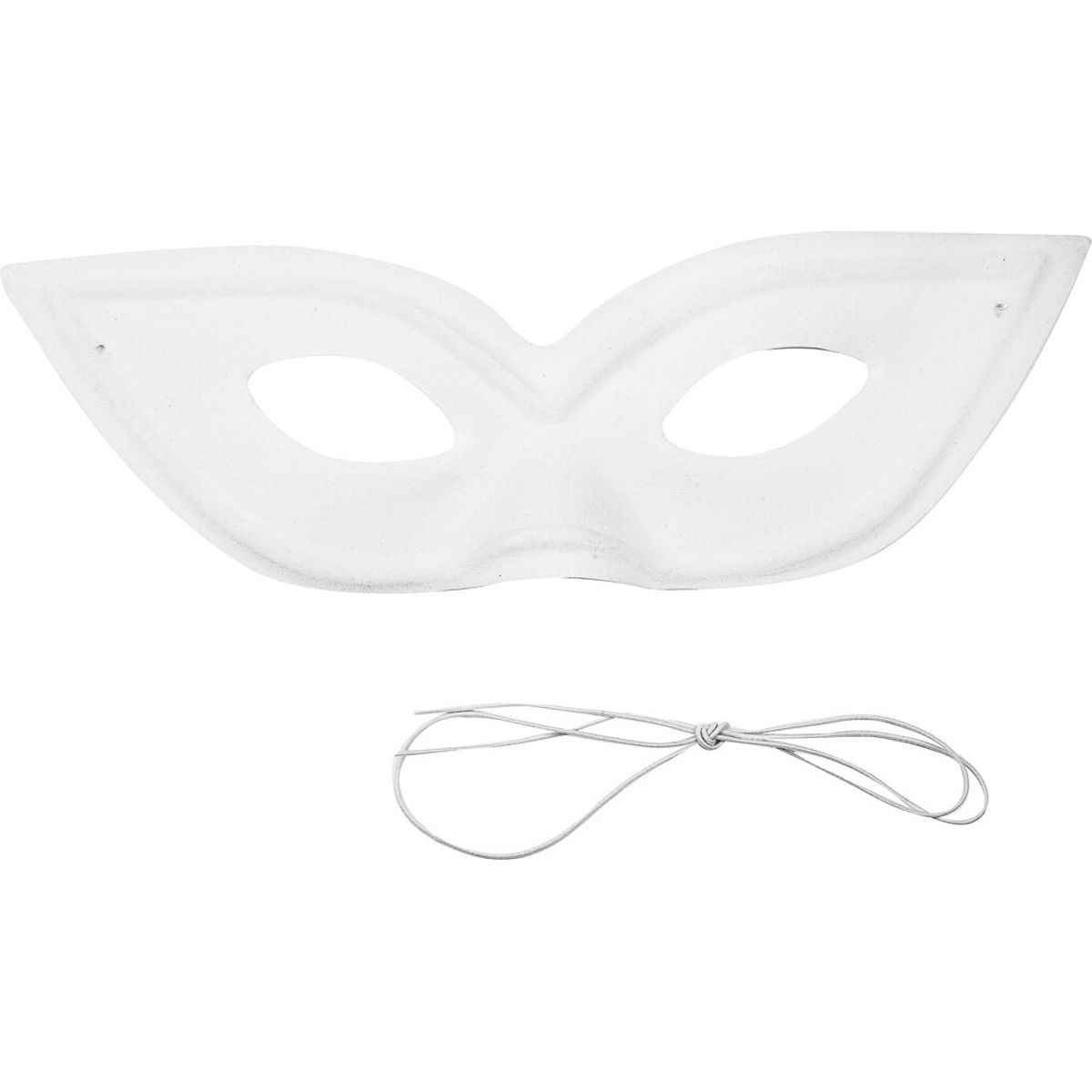 Mal Selv Maske - Cat Eye Halvmaske - Hvid